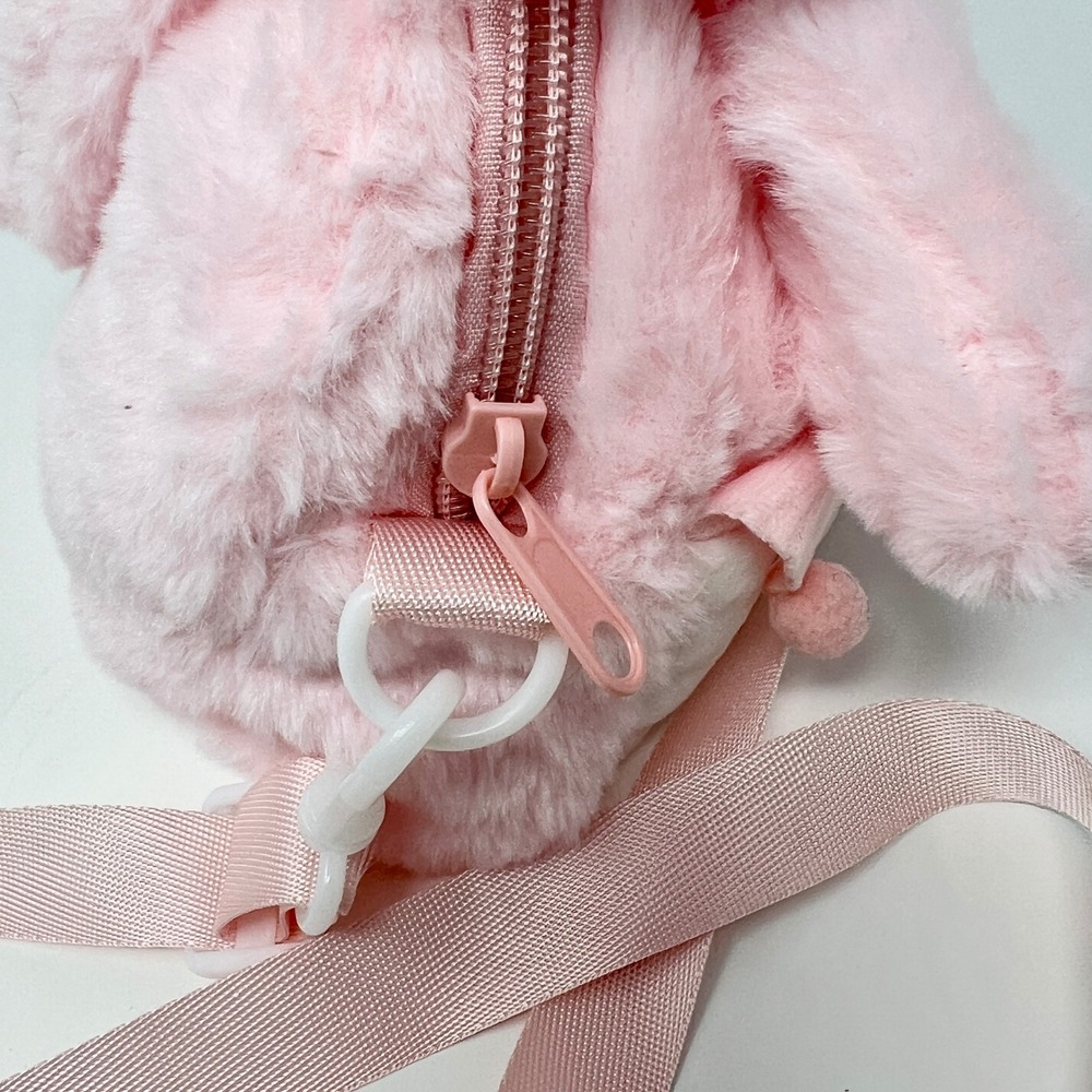 Sanrio My Melody Pink Plush Crossbody Bag Kawaii Faux Fur Character Purse - Picture 4 of 8